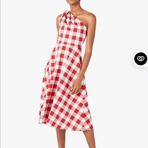 kate spade gingham one shoulder dress